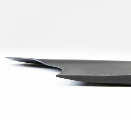 Futures Twin Tri Fin Set Reverse Alpha schwarze Surfflossen aus Kunststoff, Seitenansicht