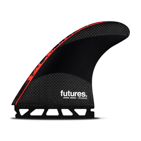 Futures Thruster Fin Set John John Techflex schwarz rot Carbon Seitenprofil