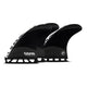 Futures Thruster Fin Set John John Techflex PRO, schwarze Surfflossen mit Texturen, Seitenansicht