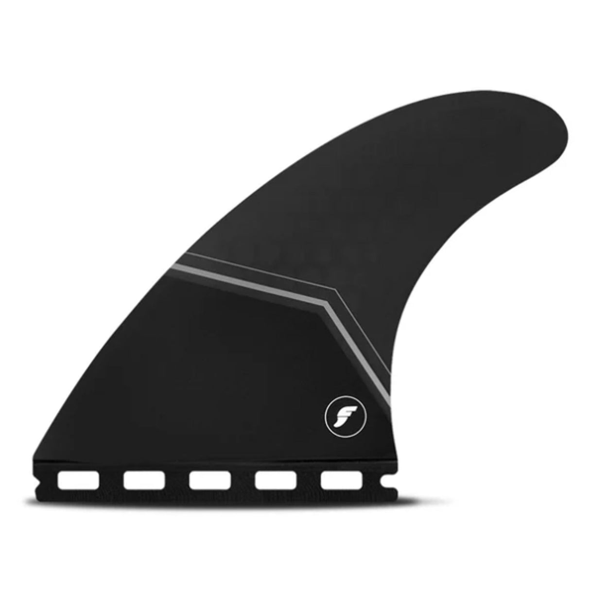 Futures Thruster Fin Set JS Honeycomb schwarze Surfflossen mit Honeycomb-Material, seitliche Ansicht