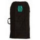 Sniper Bodyboard Rucksack Single Cover schwarz mit türkisem Logo, Frontansicht, Transporttasche mit Tragegriffen