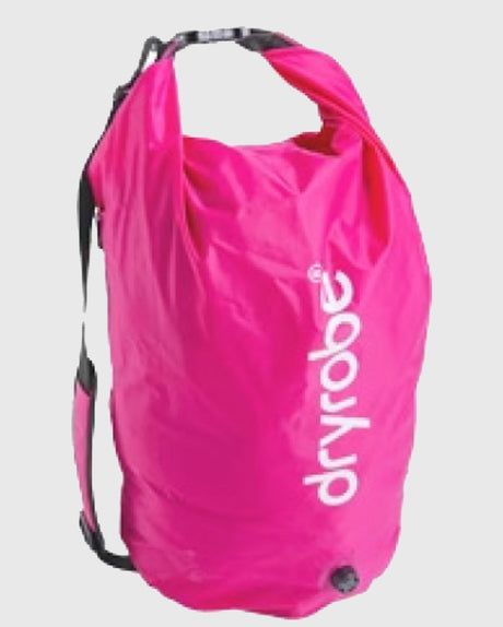 Dryrobe wasserdichter Packsack Drybag in Pink mit Schultergurten, Frontalansicht