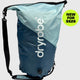 Dryrobe wasserdichter Packsack Drybag in Blau und Hellblau mit schwarzem Schultergurt, Frontansicht