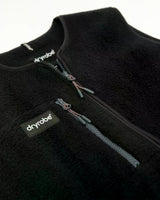 Dryrobe Thermo Weste schwarz aus Fleece mit Reißverschluss und Logo-Details, Detailansicht