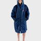 Dryrobe Advance Long Sleeve Kids Umhang in Marineblau mit Kapuze, Frontalansicht