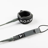 ROAM Surfboard Leash Comp, grau-schwarz, Neopren und Polyester, Fußmanschette und Verbindungskabel, Produktansicht von oben