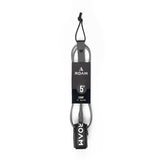 ROAM Surfboard Leash Comp 5 Zoll schwarz grau mit Befestigungssystem Frontalansicht