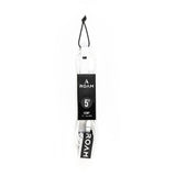 ROAM Surfboard Leash Comp 5 Fuß Weiß Schwarz Polyurethan Frontalansicht