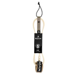 ROAM Surfboard Leash Comp 5' creme Leine mit Manschetten, Frontalansicht auf weißem Hintergrund