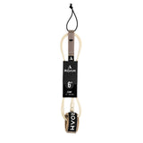 ROAM Surfboard Leash Comp 6 Fuß, cremefarben mit schwarzen Verbindungsteilen, Frontalansicht
