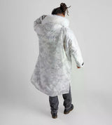 Dryrobe Advance Long Sleeve Umkleidemantel in Weiß mit Kapuze, Rückensicht, schnelltrocknender Stoff