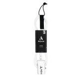 ROAM Surfboard Leash PRO weiß-schwarz mit Neopren-Manschette und Befestigungsschlaufe, Frontansicht