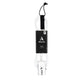 ROAM Surfboard Leash PRO, Schwarz-Weiß, Kunststoff-Spiralkordel mit schwarzem Neopren-Fußmanschette, Frontansicht