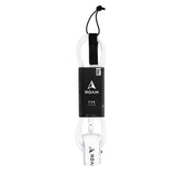 ROAM Surfboard Leash PRO weiß schwarz, 8 Fuß, Polyurethan-Kern mit schwarzem Neopren-Cuff, Frontalansicht