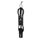 ROAM Surfboard Leash PRO, schwarze Neopren-Leine mit gepolstertem Knöchelbügel, Frontalansicht vollständig ausgestreckt