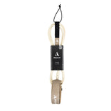 ROAM Surfboard Leash PRO, cremefarbenes Neopren-Sprungseil mit schwarzem Griff und beigefarbener Manschette, Frontalansicht