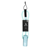 ROAM Surfboard Leash PRO in Hellblau mit schwarzem Griff und Befestigungssystem, Produktansicht von vorne