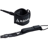 ROAM Surfboard Leash PRO schwarz mit Neopren-Manschette und Befestigungsgurt, Produktübersicht