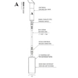 ROAM Surfboard Leash PRO mit Edelstahl-Drehwirbeln, Neopren-Manschette und Micro-Hook, technische Produktansicht