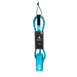 ROAM Surfboard Leash PRO Knie in Blau-Schwarz mit Cord und Manschette, Frontalansicht
