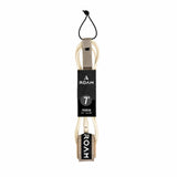 Roam Surfboard Leash Premium, 7 Fuß, beige Neopren mit schwarzen Manschetten und Loop-Verschlüssen, Frontalansicht
