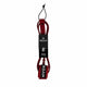 Roam Surfboard Leash Premium 8 Fuß, Burgunderrot und Schwarz, Vollansicht mit Manschetten und Branding-Label
