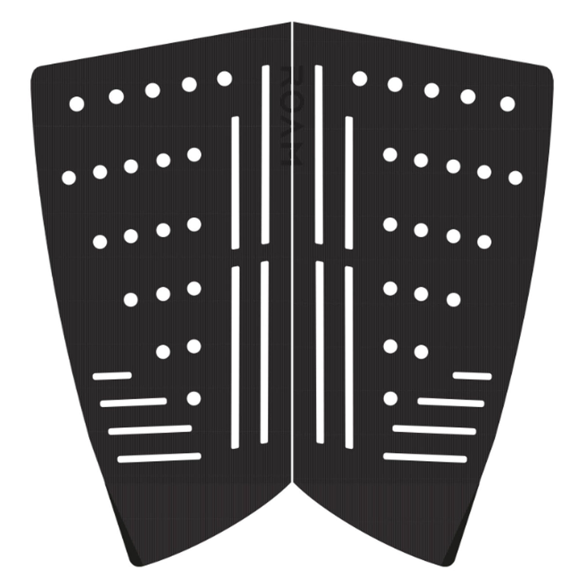 Roam Footpad Deck Lite Traction Pad schwarz 2-teilig mit Noppen und Rillen, Draufsicht