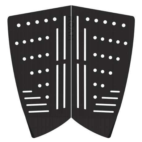 Roam Footpad Deck Lite Traction Pad schwarz 2-teilig mit Noppen und Rillen, Draufsicht