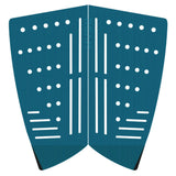 Roam Footpad Deck Lite Traction Pad 2-teilig, petrolblau mit weißen Griffflächen, zweiteiliges Griffpad für Surfboard