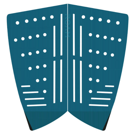 Roam Footpad Deck Lite Traction Pad 2-teilig, petrolblau mit weißen Griffflächen, zweiteiliges Griffpad für Surfboard