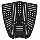 Roam Footpad Deck Lite Traction Pad 3-teilig in Schwarz mit weißen Noppen und Rillen, Draufsicht