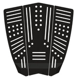 Roam Footpad Deck Lite Traction Pad 3-teilig in Schwarz mit weißen Noppen und Rillen, Draufsicht