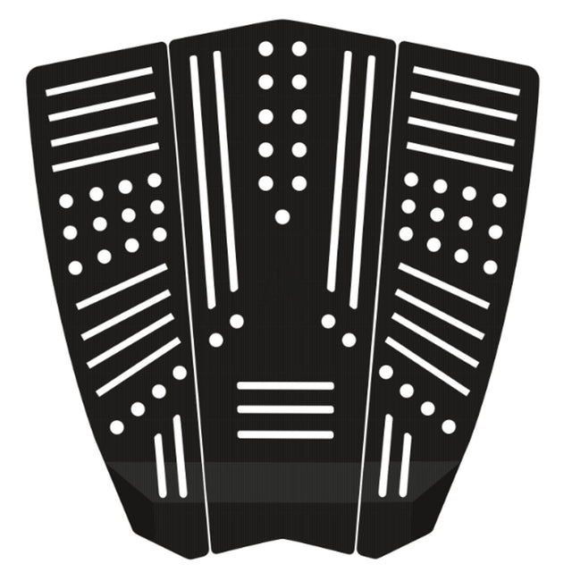 Roam Footpad Deck Lite Traction Pad 3-teilig in Schwarz mit weißen Noppen und Rillen, Draufsicht