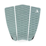 Roam Footpad Deck Grip Traction Pad 3-teilig in Graugrün mit Rautenprägung, Frontalansicht