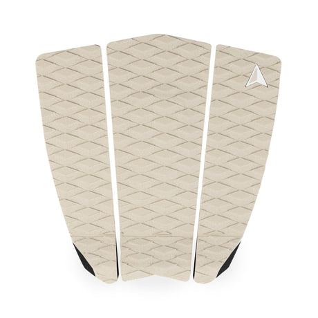 Roam Footpad Deck Grip Traction Pad 3-teilig, Creme, Diamantmuster, Draufsicht auf drei Pads mit weißen Streifen