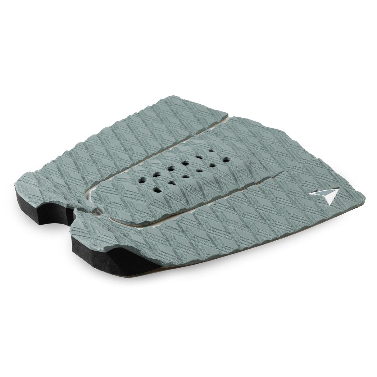 Roam Footpad Deck Grip Traction Pad 3-teilig grau mit Lochung, strukturierte Oberfläche und schwarze Fußstöpsel
