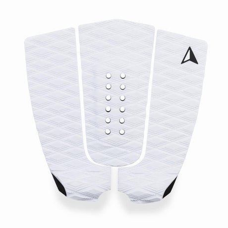 Roam Footpad Deck Grip Traction Pad 3-teilig weiß mit Lochungen, Draufsicht auf strukturierte Oberfläche