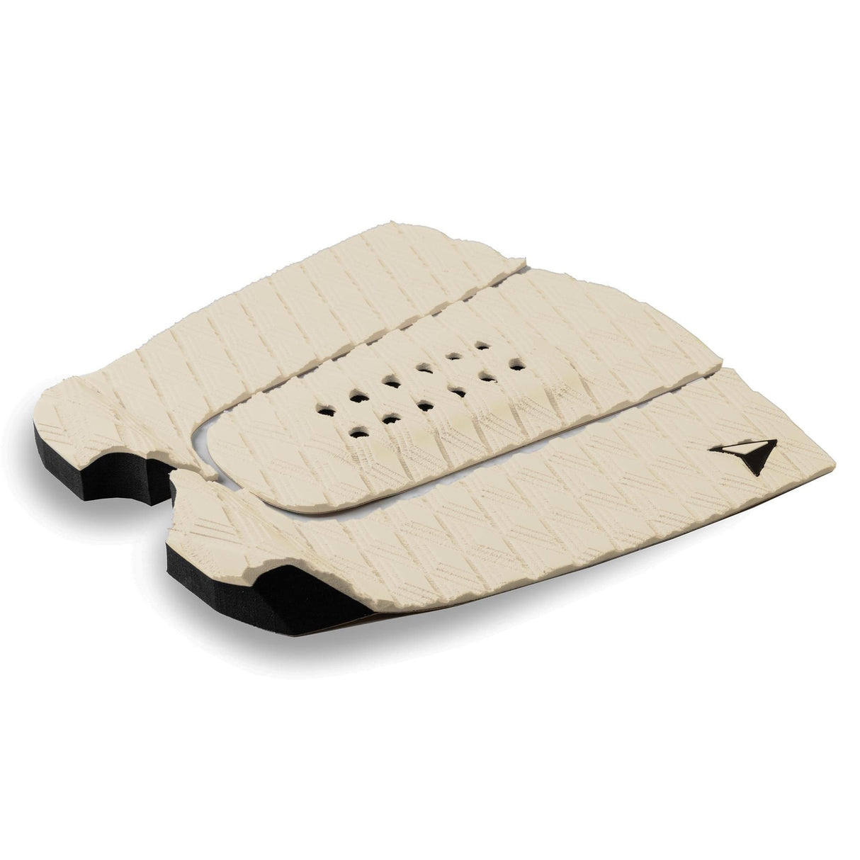 Roam Footpad Deck Grip Traction Pad 3-teilig in Creme mit Löchern, rutschfeste Oberfläche, Draufsicht