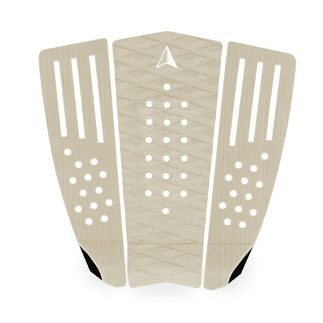 Roam Footpad Deck Grip Traction Comp Pad in Beige mit weißen Griffflächen und dreieckigem Design, Draufsicht
