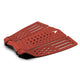 Roam Footpad Deck Grip Traction Comp Pad in Rot mit strukturierter Oberfläche und Grifflöchern, Draufsicht