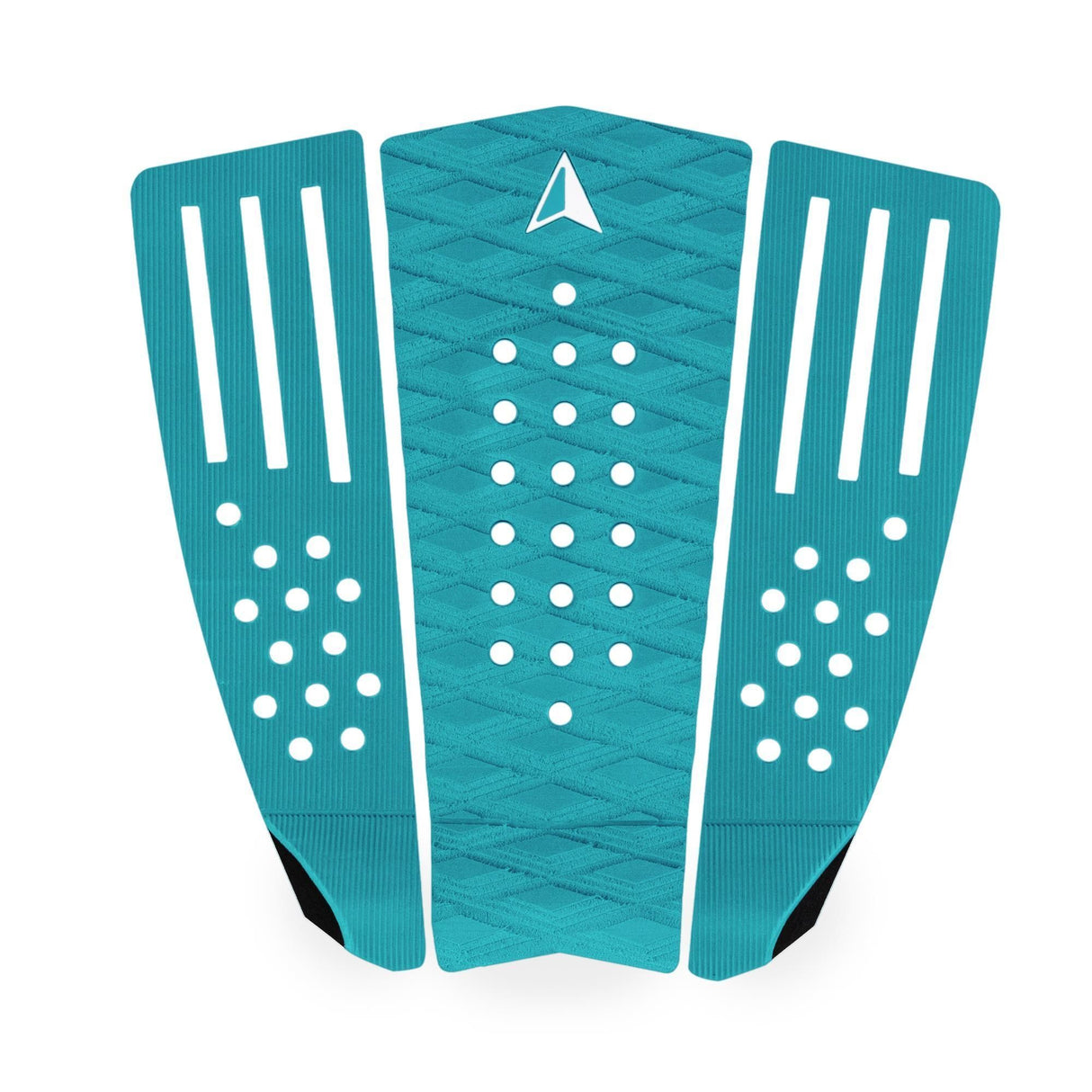Roam Footpad Deck Grip Traction Comp Pad in Türkis mit weißen Griffflächen und Noppen, Draufsicht
