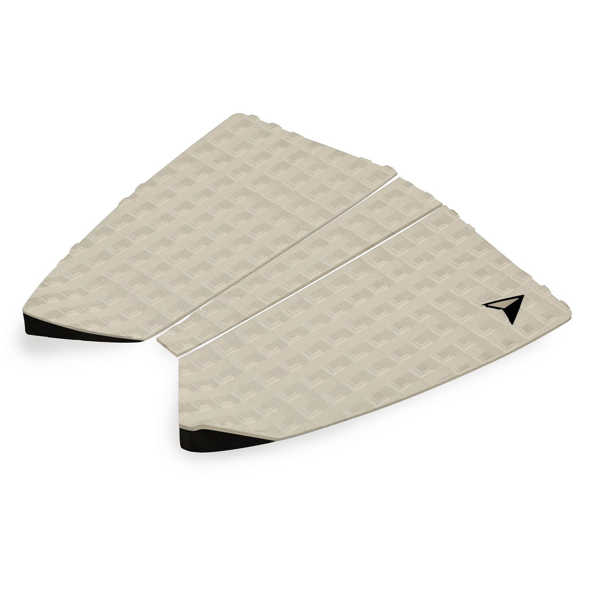 Roam Footpad Deck Grip Traction Pad 2+1 in Creme mit Wabenmuster und schwarzen Streifen, Draufsicht