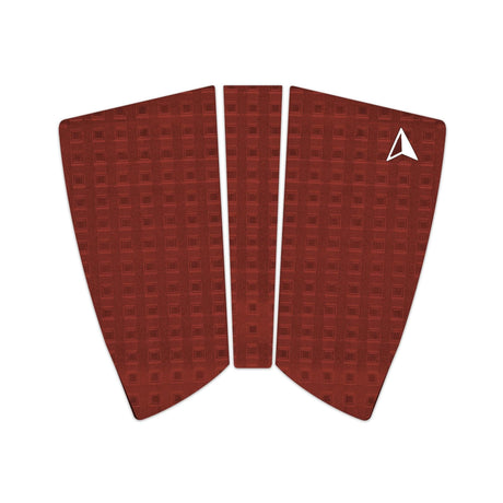 Roam Footpad Deck Grip Traction Pad 2+1 in Rot mit strukturiertem Muster, Draufsicht