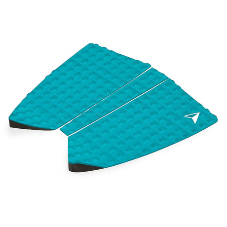 Roam Footpad Deck Grip Traction Pad 2+1 in Türkis mit strukturierter Oberfläche und schwarzen Kanten, isometrische Ansicht