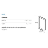 OverBoard Trinkbeutel mit Schlauch, transparent, Produktansicht mit Größenangaben, Höhe 34,7cm, Breite 17cm