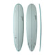NSP 2026 Butter Knife Surfboard in hellem Graugrün, Draufsicht und Seitenansicht, Funboard mit abgerundeter Nose