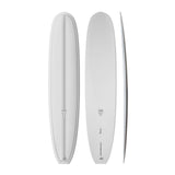 NSP 2026 Sleep Walker Surfboard weiß, Draufsicht und Seitenansicht, längliches Design mit abgerundeter Spitze