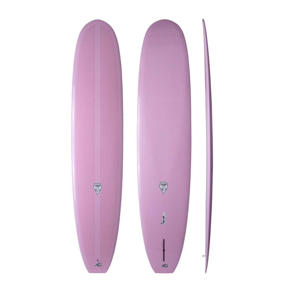 NSP 2026 Sleep Walker Surfboard in Rosa, Draufsicht und Seitenansicht