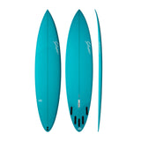 NSP 2026 Equalizer Surfboard in Türkis, Draufsicht und Seitenansicht mit schwarzen Finnen