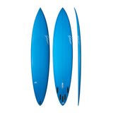 NSP 2026 Equalizer Surfboard in Blau, Draufsicht und Seitenansicht, Performance-Shape mit modernem Design
